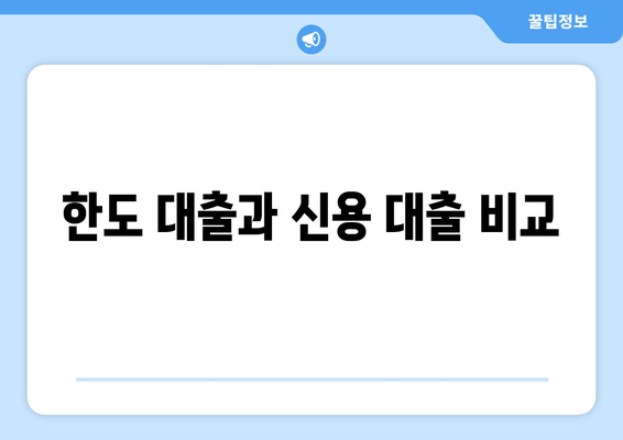 한도 대출과 신용 대출 비교