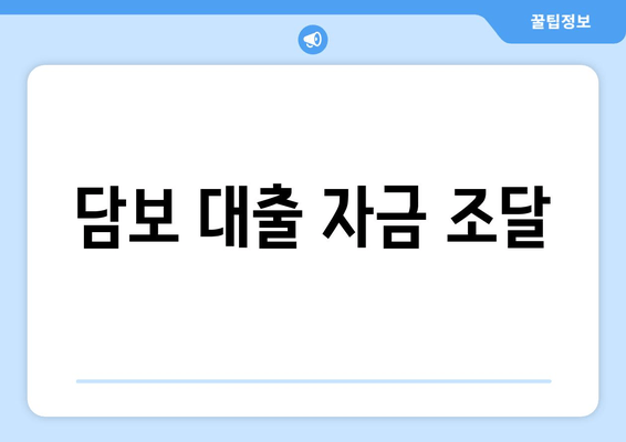 담보 대출 자금 조달