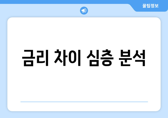 금리 차이 심층 분석