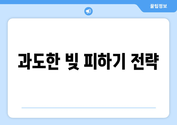 과도한 빚 피하기 전략