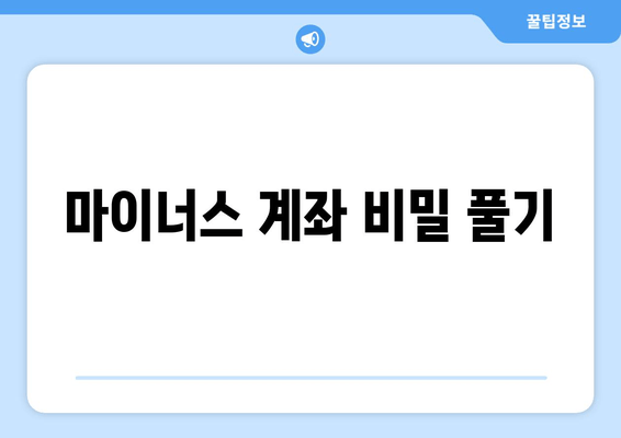 마이너스 계좌 비밀 풀기