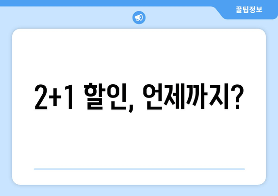 2+1 할인, 언제까지?