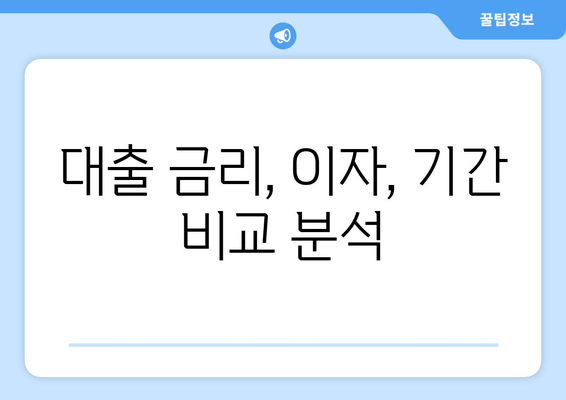 대출 금리, 이자, 기간 비교 분석