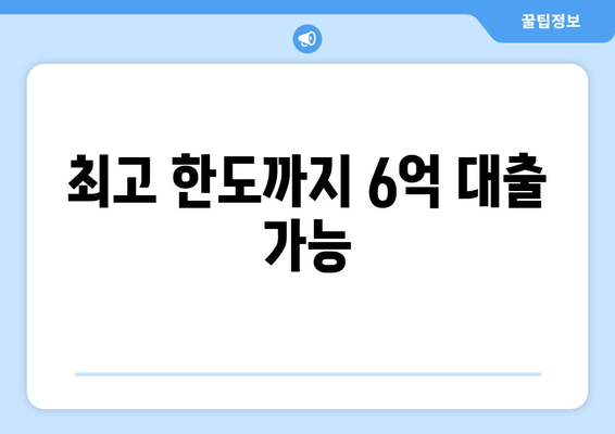 최고 한도까지 6억 대출 가능