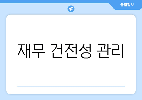 재무 건전성 관리