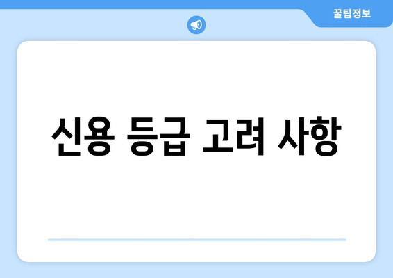 신용 등급 고려 사항