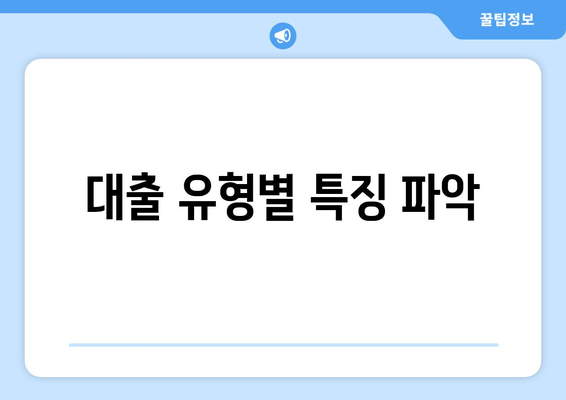 대출 유형별 특징 파악