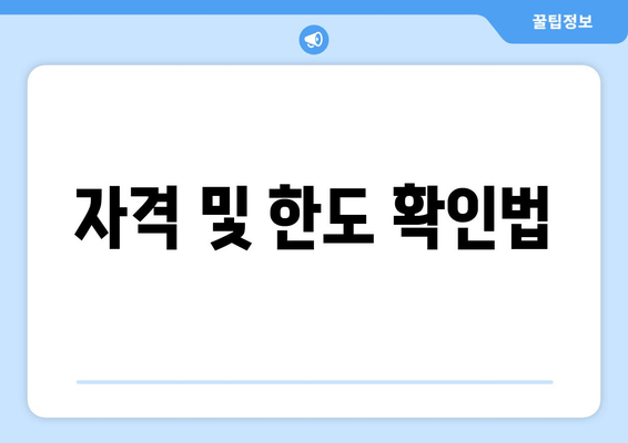 자격 및 한도 확인법