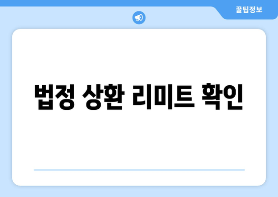 법정 상환 리미트 확인