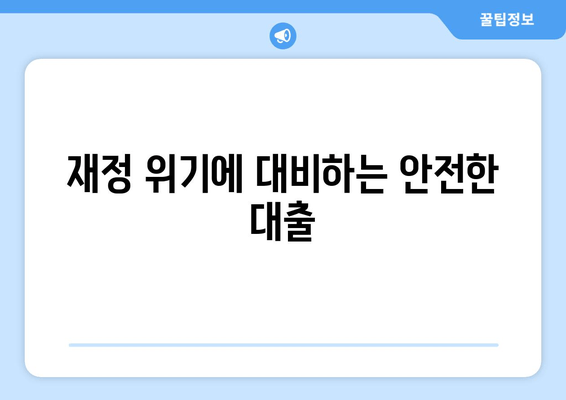 재정 위기에 대비하는 안전한 대출