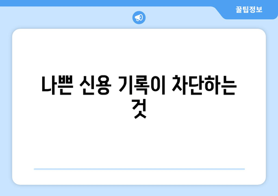 나쁜 신용 기록이 차단하는 것