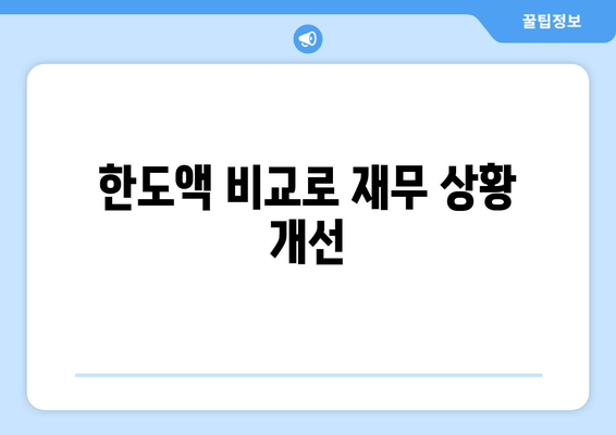 한도액 비교로 재무 상황 개선