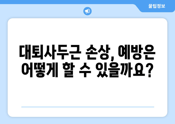 갑작스러운 허벅지 통증, 대퇴사두근 손상 의심! | 증상, 원인, 치료 및 예방 가이드