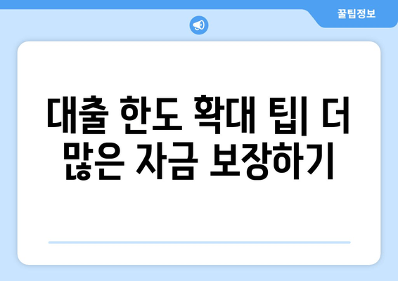 대출 한도 확대 팁| 더 많은 자금 보장하기