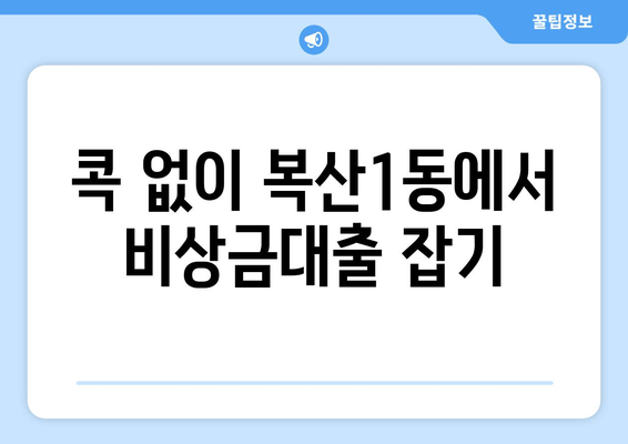 콕 없이 복산1동에서 비상금대출 잡기