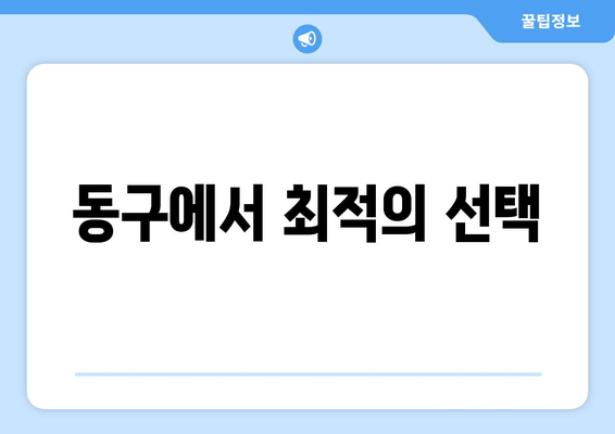 동구에서 최적의 선택