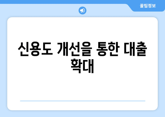 신용도 개선을 통한 대출 확대