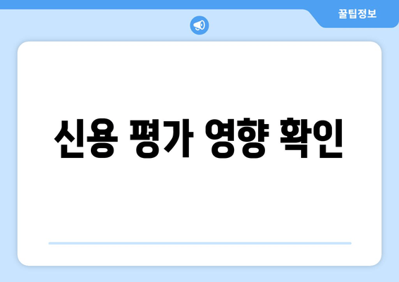 신용 평가 영향 확인