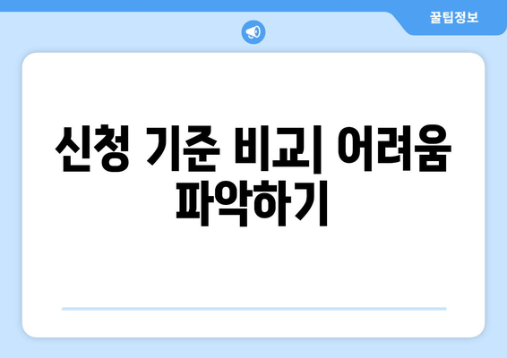 신청 기준 비교| 어려움 파악하기