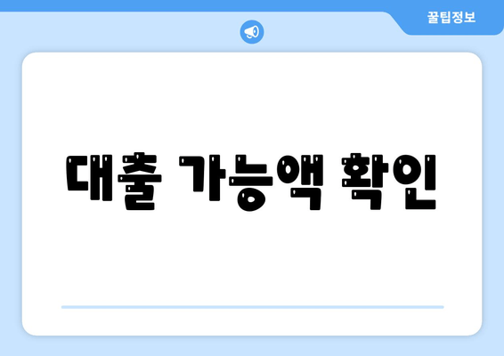 대출 가능액 확인