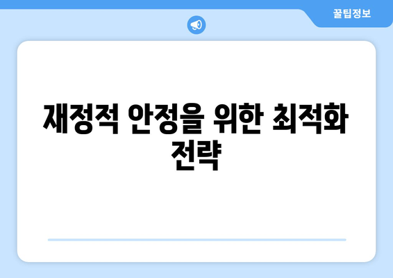 재정적 안정을 위한 최적화 전략