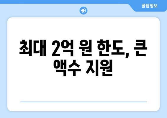 최대 2억 원 한도, 큰 액수 지원