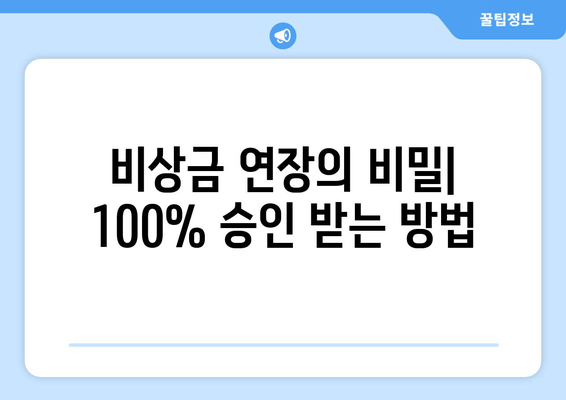 비상금 연장의 비밀| 100% 승인 받는 방법