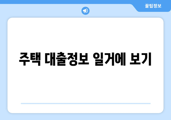 주택 대출정보 일거에 보기