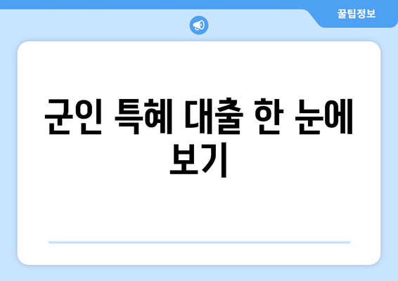 군인 특혜 대출 한 눈에 보기