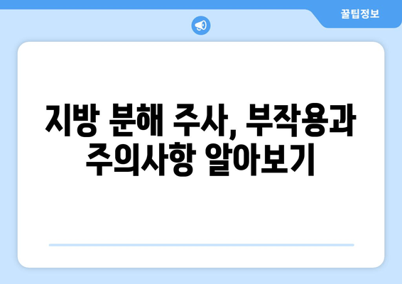 허벅지, 종아리 지방 분해 주사 후기| 3cm 감소, 실제 경험 공유 | 지방 분해 주사 효과, 부작용, 주의사항