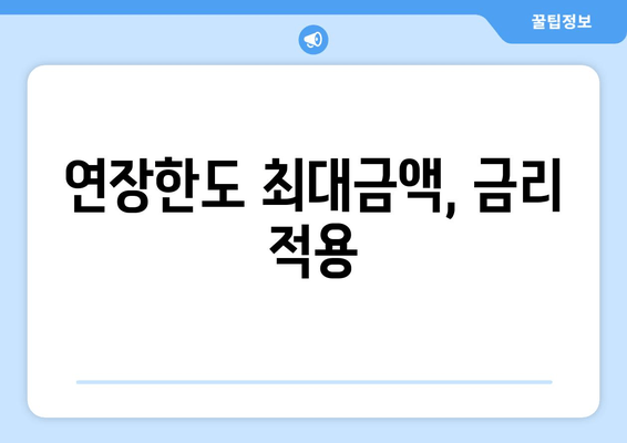 연장한도 최대금액, 금리 적용