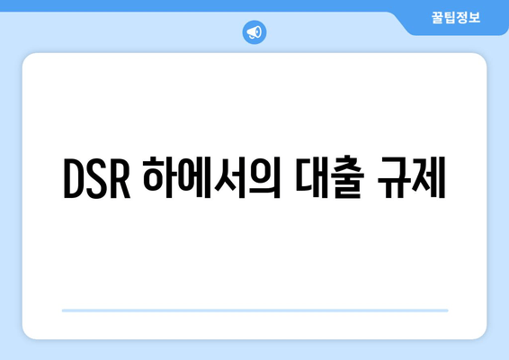 DSR 하에서의 대출 규제