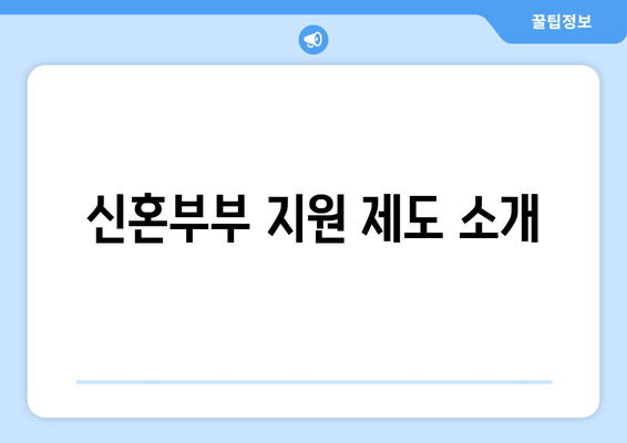 신혼부부 지원 제도 소개