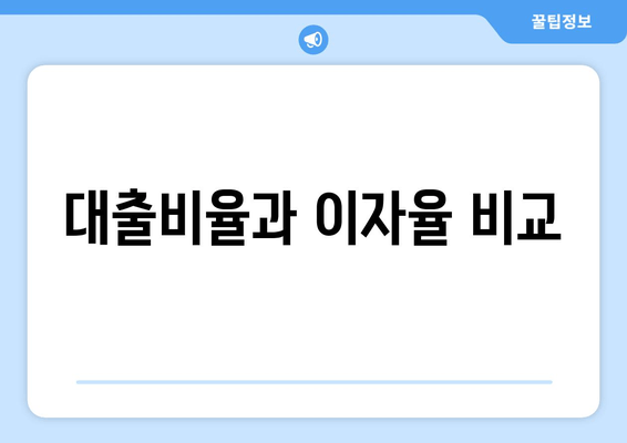 대출비율과 이자율 비교