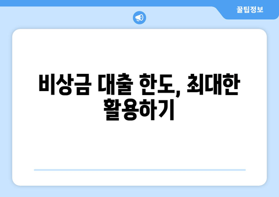 비상금 대출 한도, 최대한 활용하기