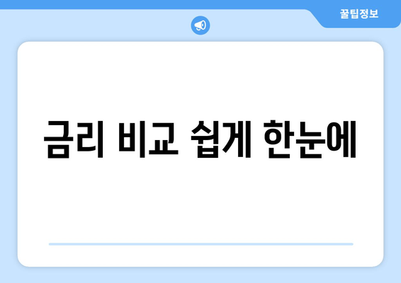 금리 비교 쉽게 한눈에