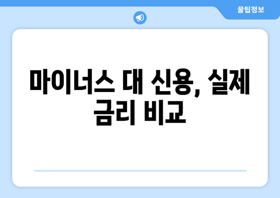 마이너스 대 신용, 실제 금리 비교