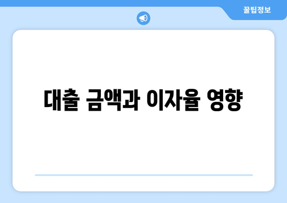 대출 금액과 이자율 영향