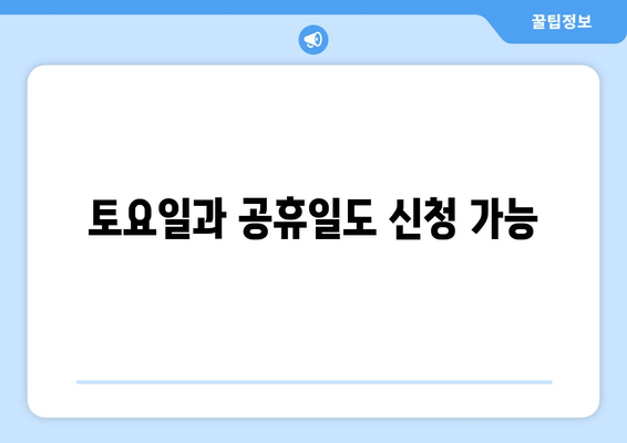 토요일과 공휴일도 신청 가능