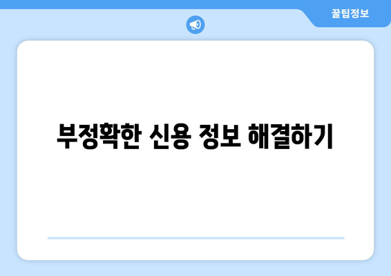 부정확한 신용 정보 해결하기