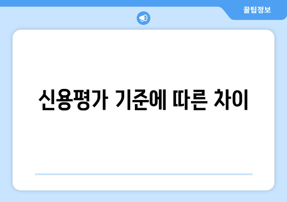 신용평가 기준에 따른 차이