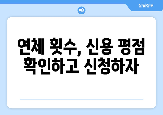 연체 횟수, 신용 평점 확인하고 신청하자