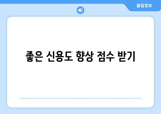 좋은 신용도 향상 점수 받기