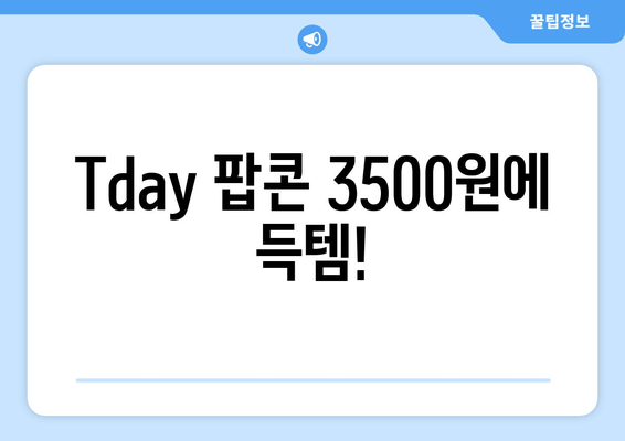 Tday 팝콘 3500원에 득템!