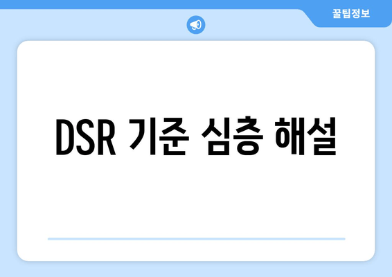 DSR 기준 심층 해설