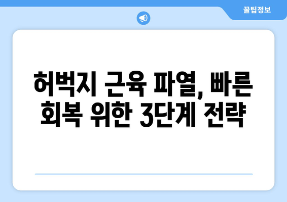 허벅지 근육 파열, 빠른 회복 위한 3단계 전략 | 운동, 재활, 치료, 통증 완화