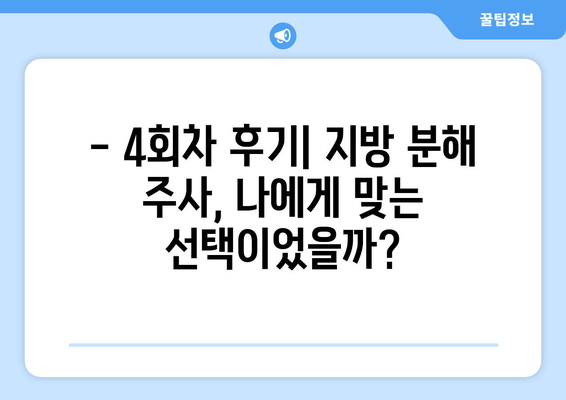 허벅지 지방 분해 주사 4회차 후기| 드디어 만족스러운 결과! | 허벅지 살, 지방 분해 주사, 후기, 효과