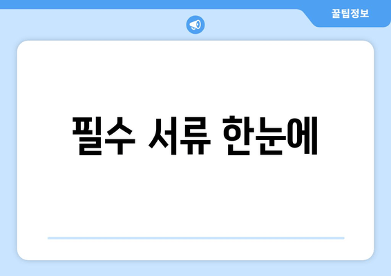 필수 서류 한눈에