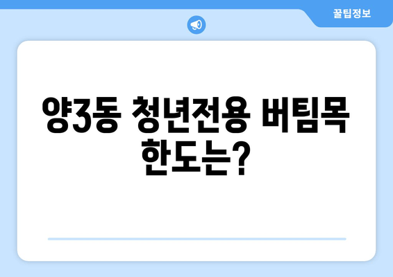 양3동 청년전용 버팀목 한도는?