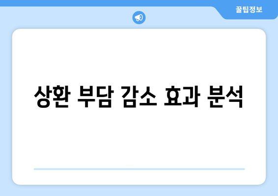 상환 부담 감소 효과 분석